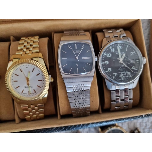 50 - Collection of Assorted Wrist Watches, (Untested or A/F), Together with Black Colour 5-Watch Box and ... 