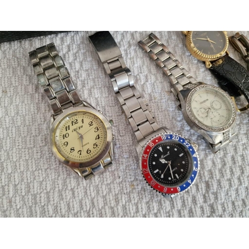 50 - Collection of Assorted Wrist Watches, (Untested or A/F), Together with Black Colour 5-Watch Box and ... 