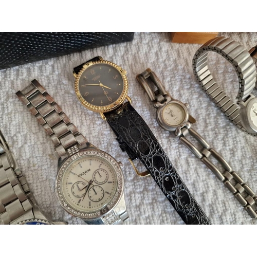 50 - Collection of Assorted Wrist Watches, (Untested or A/F), Together with Black Colour 5-Watch Box and ... 