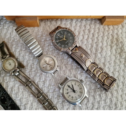 50 - Collection of Assorted Wrist Watches, (Untested or A/F), Together with Black Colour 5-Watch Box and ... 