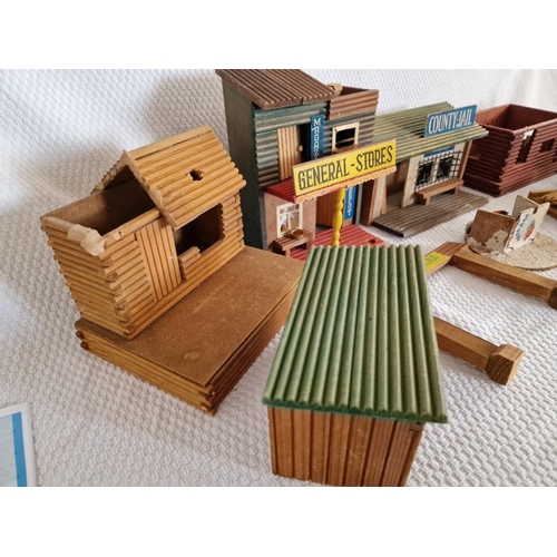 56 - Wooden 'Western Style' Model Village with General Stores, County Jail and Various Other Part Complet... 