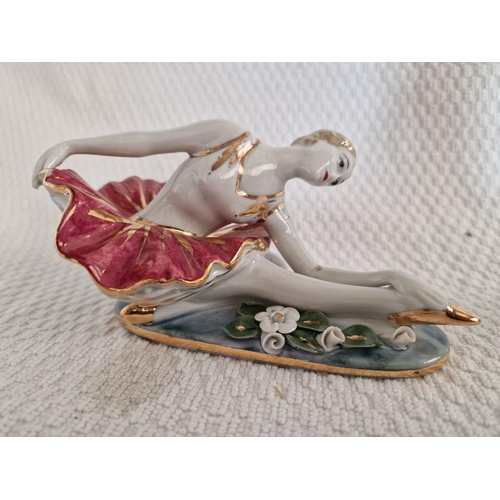 498 - Kislovodsk Porcelain Ballerina Figurine, Together with Figurine of Boy with Goat, (Approx. H: 21cm, ... 