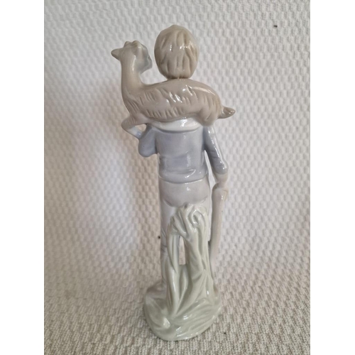 498 - Kislovodsk Porcelain Ballerina Figurine, Together with Figurine of Boy with Goat, (Approx. H: 21cm, ... 