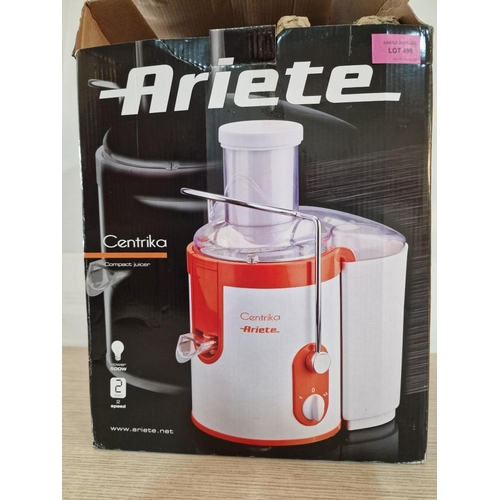 499 - 'Ariete Centrika' Compact Juicer, in Box, Looks Unused