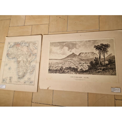 769 - Print of 1886 Map of Africa by Furne Jouett & Co, Together with Reprint of 1865 Cape of Good Hope Pa... 