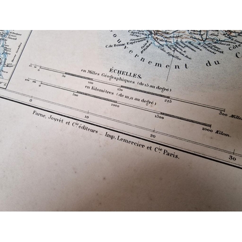 769 - Print of 1886 Map of Africa by Furne Jouett & Co, Together with Reprint of 1865 Cape of Good Hope Pa... 