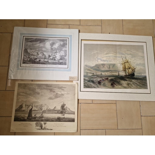 770 - Large Mounted Reprint Titled 'Cap De Bonne Esperance' by L Sabatier of Ship at Sea, Together with 'R... 