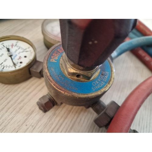 15F - Oxy Acetylene Welding / Cutting Torch, with Portaflame Oxygen Single Stage and Pair of Gauges
