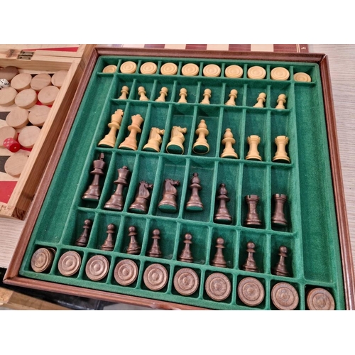 80A - Cyprus Backgammon Set, Together with Chess Set and Additional Counters / Draughts