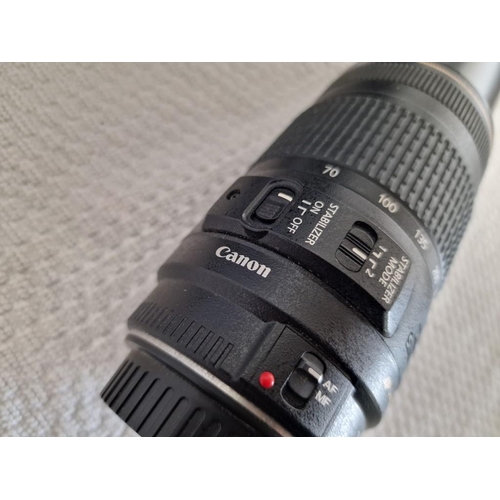 127 - Canon EF 70-300mm Ultrasonic Zoom Lens with Image Stabilizer, Together with Fujifilm XC50-230mm Lens... 