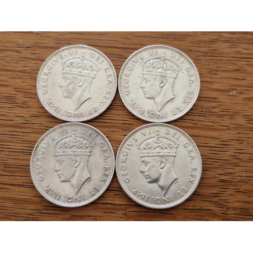 160 - 4 x Cyprus Silver Coins; 1938 King George VI Eighteen Piastre, (Each 29.8mm, 11.31g, .925 Sterling S... 