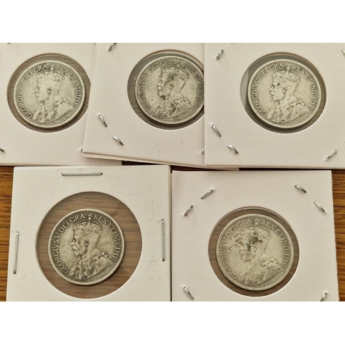 168 - 6 x Cyprus Silver Coins; 1921 King George V Nine Piastre, (23.7mm, 5.65g, .925 Sterling Silver), (6)