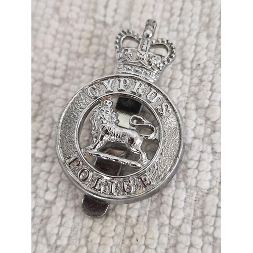 143 - Vintage Cyprus Police Cap Badge, Circa 1950's