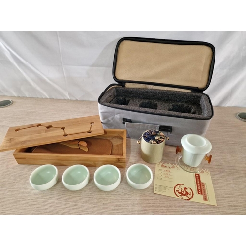 72 - Traditional Style Chinese Portable Tea Set, * Looks Unused *