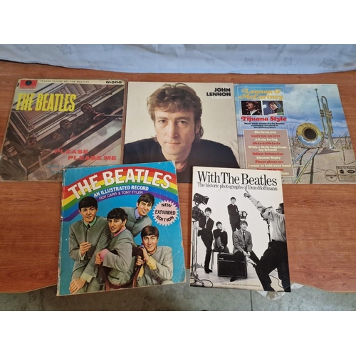 1 - The Beatles 'Please Please Me' LP Vinyl Records, Together with 'The John Lennon Collection' and 'Len... 