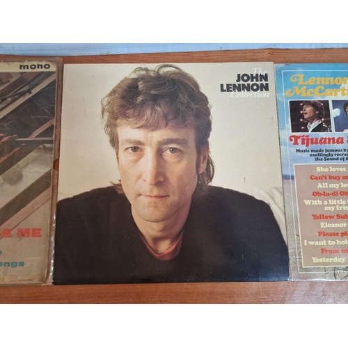 1 - The Beatles 'Please Please Me' LP Vinyl Records, Together with 'The John Lennon Collection' and 'Len... 