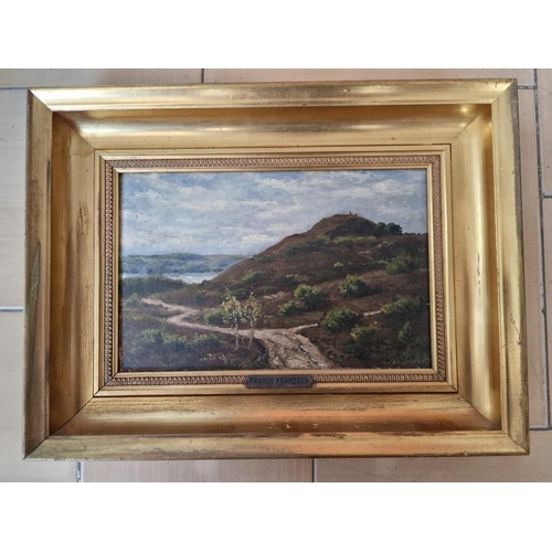 3 - Framed Oil on Board Original Painting of Countryside by Listed Danish Artist 'Frands Fransen' (1885-... 