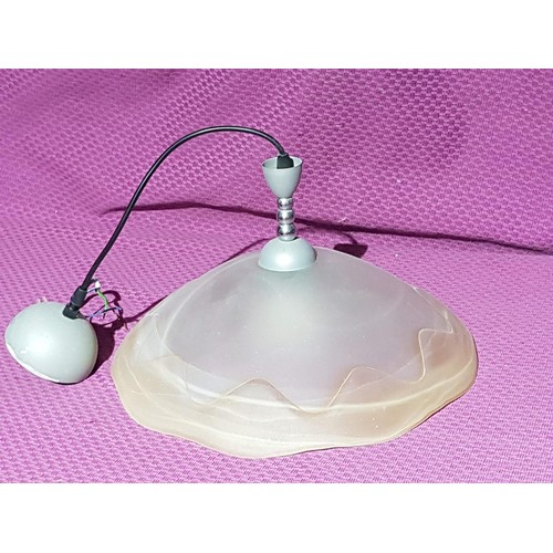 612 - Retro Pendant Lamp with Mat Glass Lamp Shade (Un-Tested)