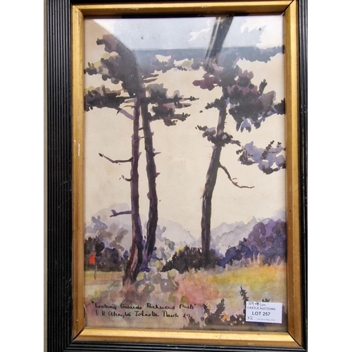 623 - Framed Antique Watercolour of Richmond Park From Wimbledon Common (Surrey) Signed 