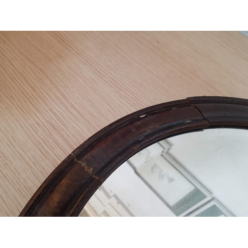 622 - Antique Oval Mirror in Heavy Wooden Frame (A/F), (67 x 52cm)