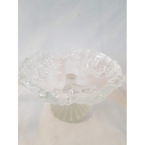 625 - Retro Bon - Bon Dishes Cut Glass - Square on 4 - Legs (10  x 10 x 7cm) and Pedestal Tray / Bowl (Ø16... 