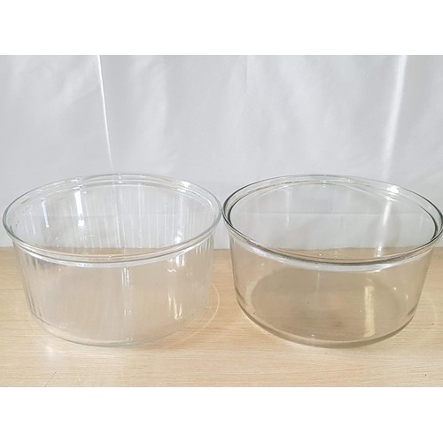 641 - 2 x Huge Round Glass Bowls from Electric Halogen Convection Oven (Ø33cm x H:17cm each)