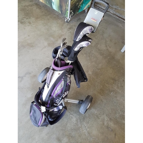 650 - Callaway Girls Junior gold Club Set with Bag and Trolley (Dunlop)