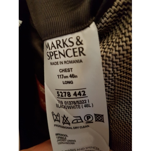 634 - Marks & Spencer Black and White Melange Men's Jacket 