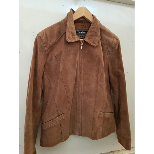 635 - Ladies Camel Suede Jacket 