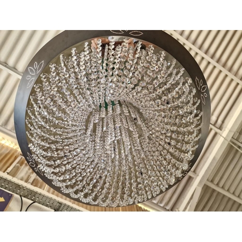 657 - Modern Round Crystal Chandelier with (Model: MX89022/12) with 7 x Rings of Hanging Crystals, Unused,... 