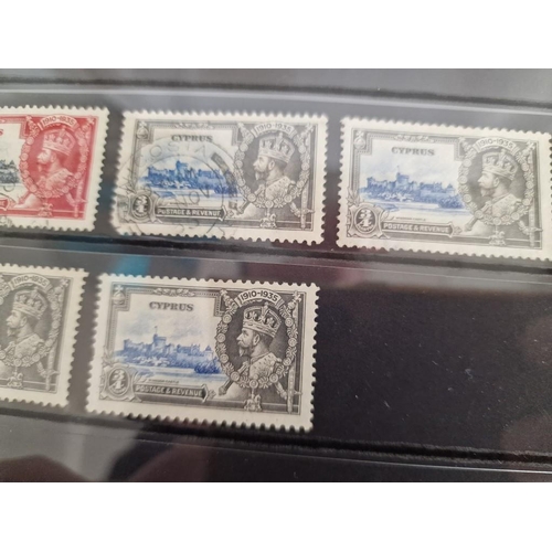 664 - Cyprus Stamps; 1928 '50th Anniversary of British Rule' 3/4, 1, 1 1/2 and 2 1/2 Piastre, Together wit... 