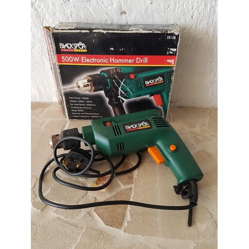 676 - Black Spur Power Tools Impact Drill (Electric Hammer Drill) BB-DR108 Z1J-DD-13 500W (Un-Tested)