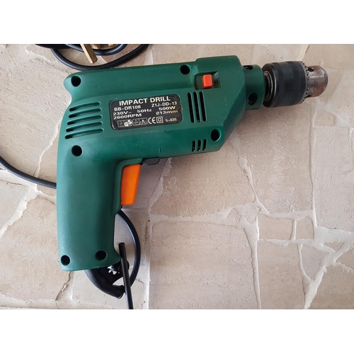 676 - Black Spur Power Tools Impact Drill (Electric Hammer Drill) BB-DR108 Z1J-DD-13 500W (Un-Tested)