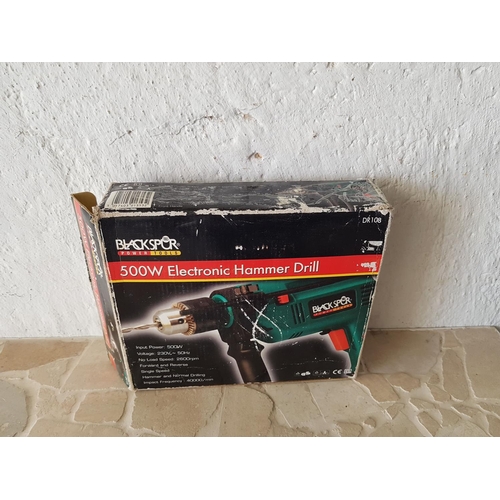 676 - Black Spur Power Tools Impact Drill (Electric Hammer Drill) BB-DR108 Z1J-DD-13 500W (Un-Tested)