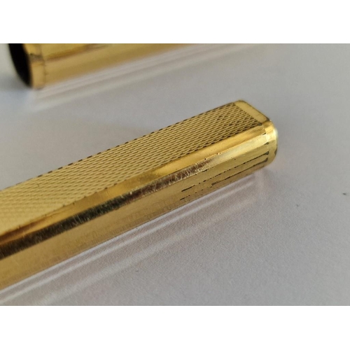 126o - Vintage Dunhill Gemline Classic Dress Fountain Pen, Gold Plated, with Black Line Clip, Circa 1970's,... 