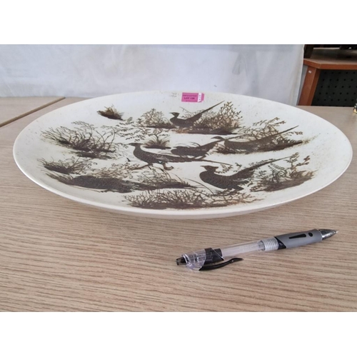 136o - Large Royal Copenhagen (Denmark) Platter / Shallow Bowl with Pheasant Decoration by Nils Thorsson, f... 