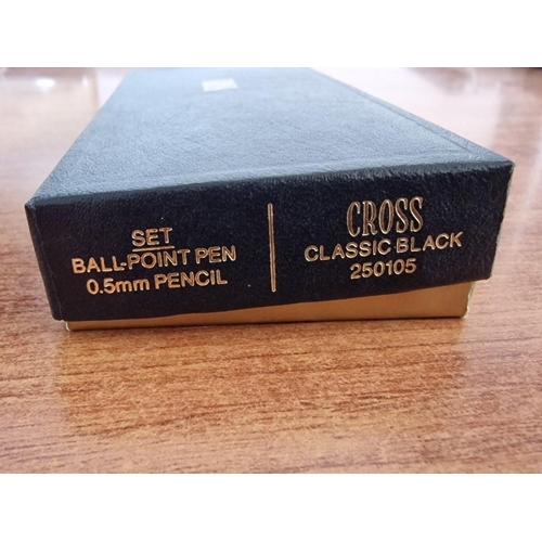 145o - Cross 'Classic Black' Ball Point Pen and Matching Pencil Set, (Model: 250105) in Original Presentati... 