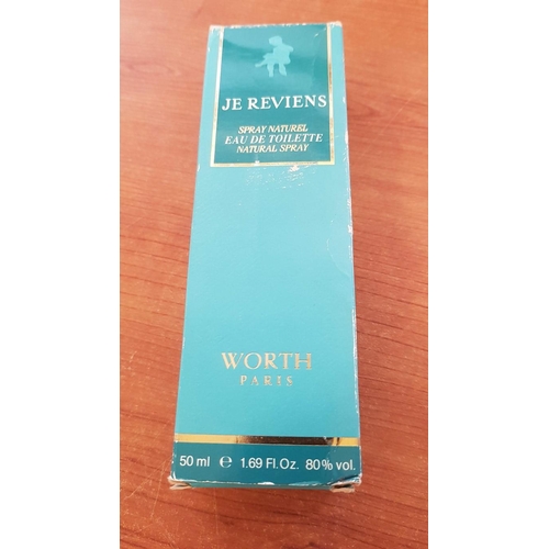 276p - Vintage (Circa 1960's) Je Reviens Worth Paris Eau De Toilette, 50ml, Womans, in Original Box