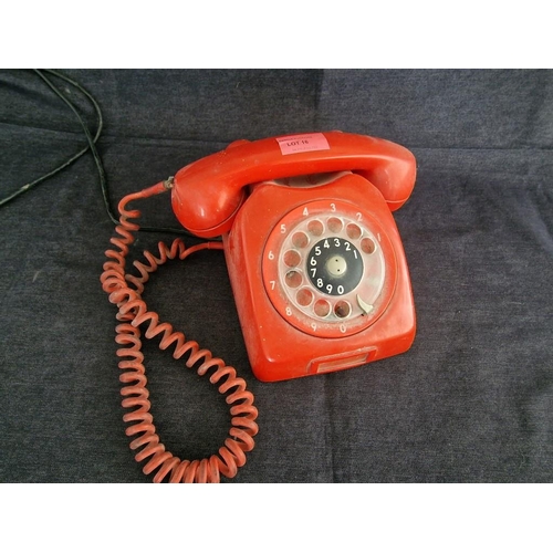 16 - Vintage CYTA Rotary Dial Telephone, Red Colour, (Untested)