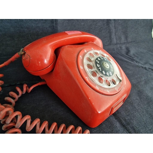 16 - Vintage CYTA Rotary Dial Telephone, Red Colour, (Untested)