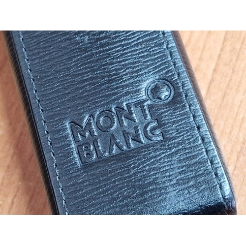 4 - Mont Blanc Black Leather Pen Case / Pouch / Holder, (2 Pen), * Looks Unused *