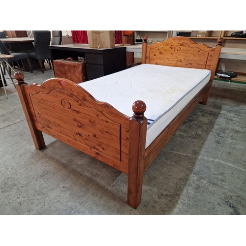 5 - Solid Pine / Wood Single Bed with 'Anesis Trend, by Gevorest' Mattress (Approx. 110 x 205cm)