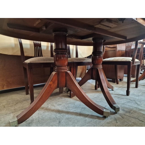 261 - Classical Style Twin Pedestal Extending Dining Table, (Approx. 156 x 100cm, Plus 55cm Extension Leaf... 