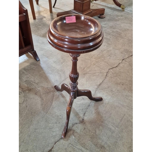 277 - Antique Wooden Plant Stand (or Ashtray) with Turned Pedestal Leg with Tripod Feet, (Approx. Ø: 20cm,... 