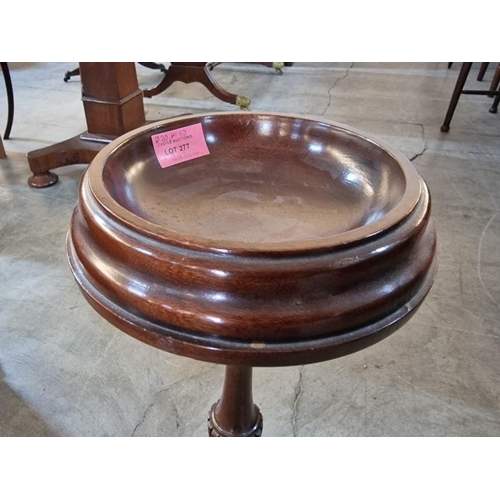 277 - Antique Wooden Plant Stand (or Ashtray) with Turned Pedestal Leg with Tripod Feet, (Approx. Ø: 20cm,... 