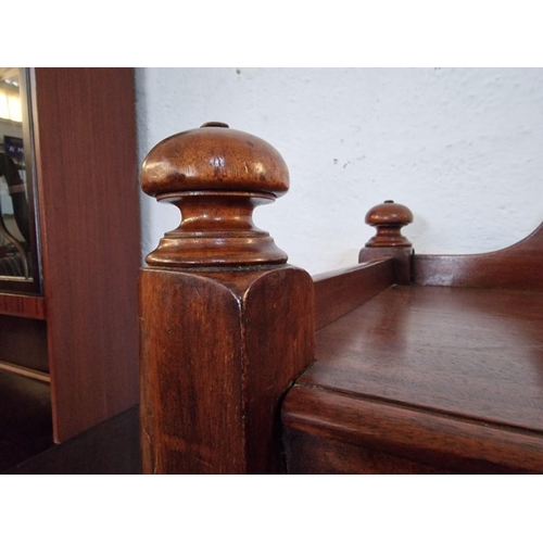 286 - Antique Victorian Mahogany Three-Tier Buffet / 'Dumb Waiter' with 3 Rectangular Shelves With Galleri... 