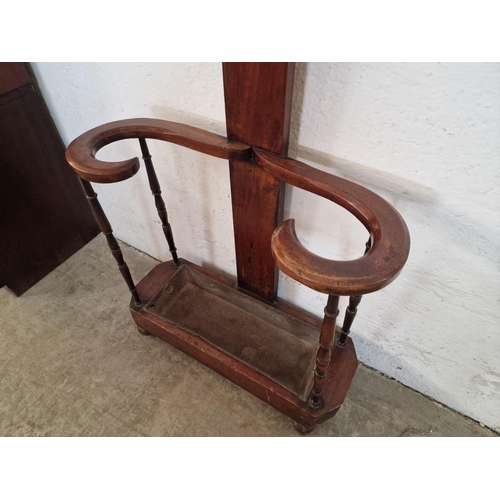 287 - Antique Victorian Mahogany 'Tree Shaped' Hall Stand with Four Arms Extending from Central Pillar, Ea... 