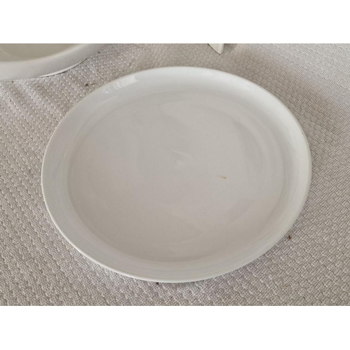 288 - 4 x Irregular Shape Serving Dishes / Platters with Faint Single Flower Decoration, Together with Rou... 