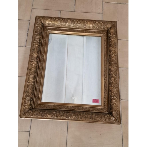 293 - Vintage Rectangular Mirror with Think Decorative Gilt Surround, (Approx. 53 x 64cm), (a/f)