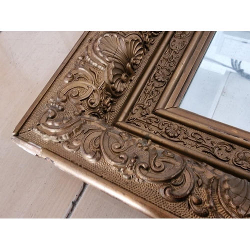 293 - Vintage Rectangular Mirror with Think Decorative Gilt Surround, (Approx. 53 x 64cm), (a/f)